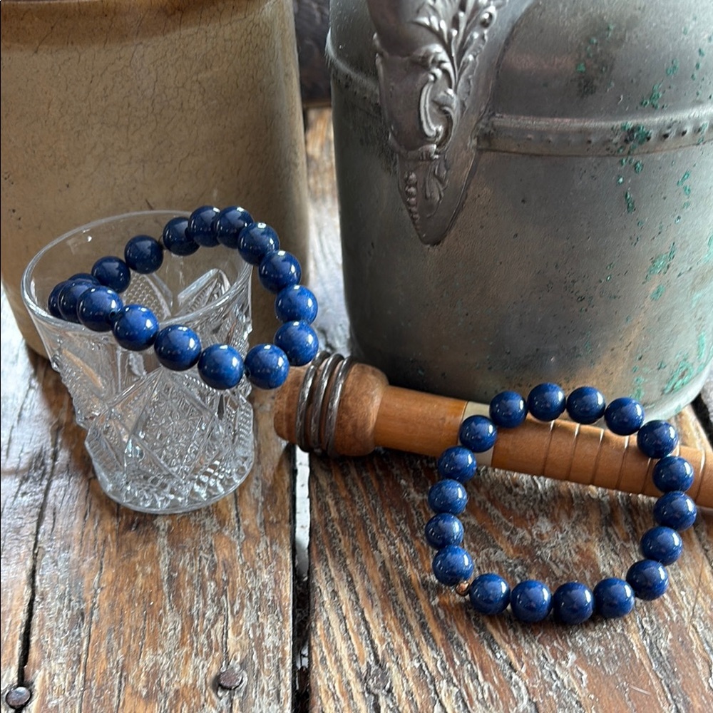 Blue Lapis Beaded Bracelet
